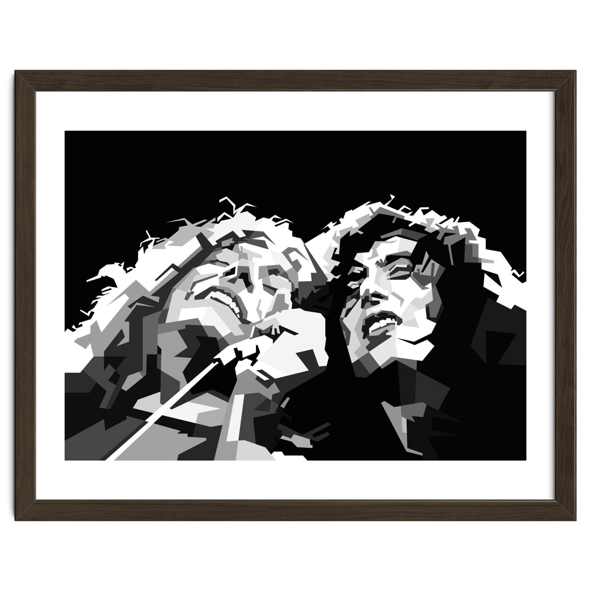 Robert Plant & Jimmy Page Black Illustration