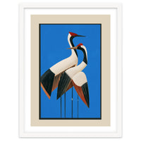 Stillness In Motion Abstract Cranes In Blue