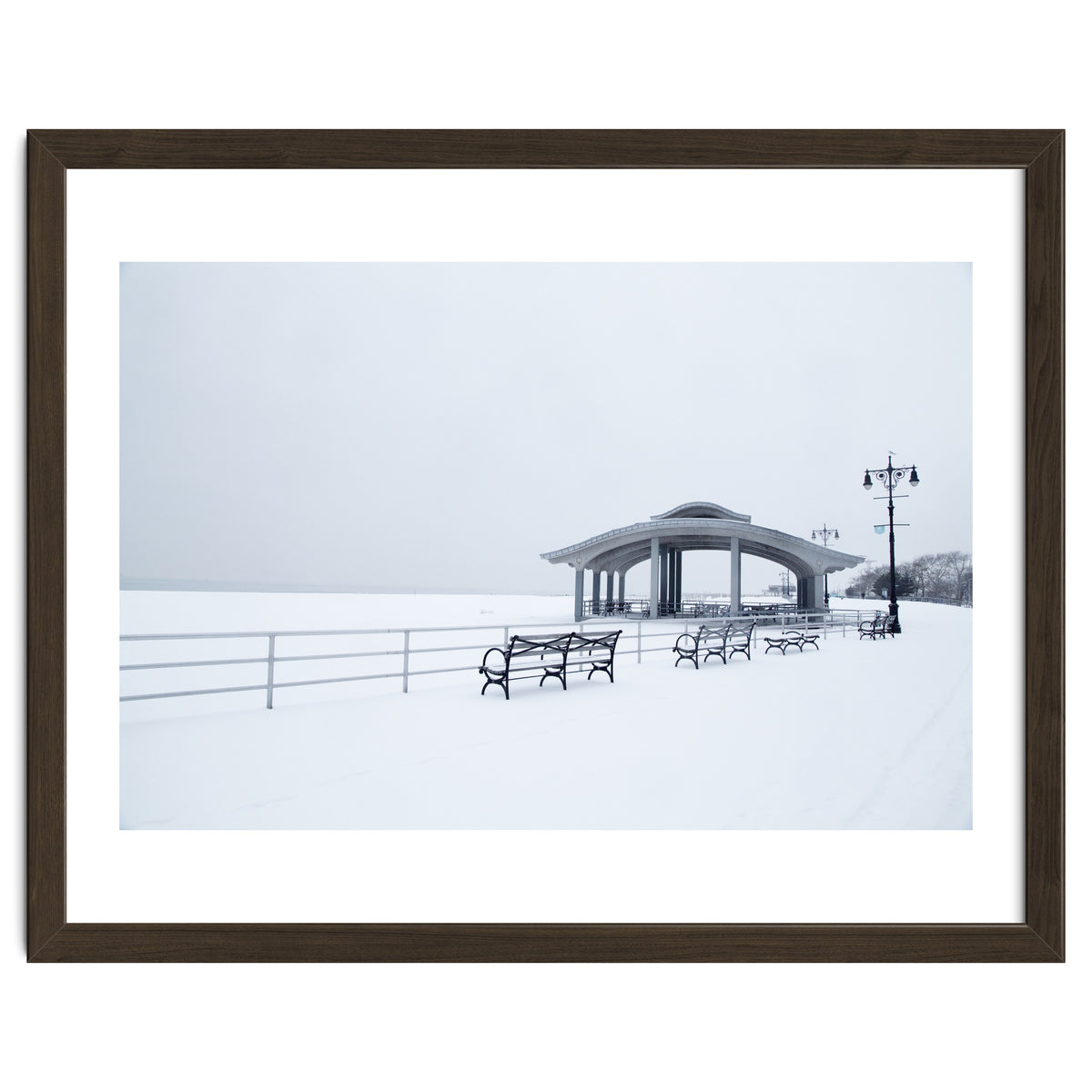 Benches in the Winter seascape