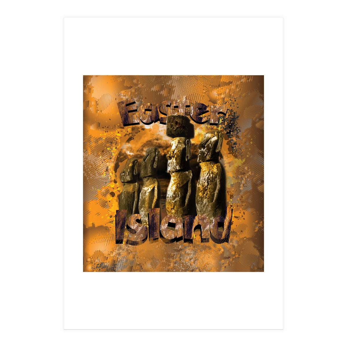 Easter Island Statues Polynesia (Print Only)