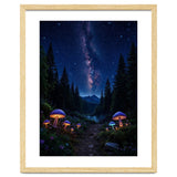 Enchanted Midnight Forest: Glowing Mushrooms and Milky Way thumbnail