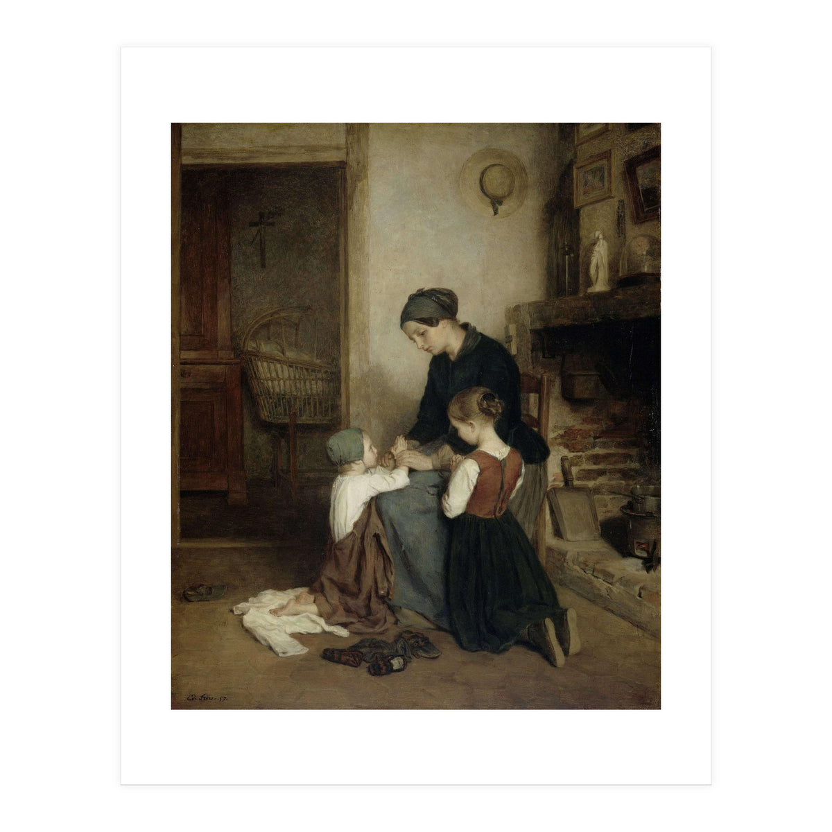 The Evening Prayer. Dating: 1857. Measurements: h 46.5 cm × w 38.5 cm; d 6.4 cm. (Print Only)