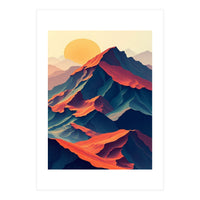 Dramatic Abstract Mountain Sunset Art (Print Only)