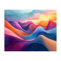 Vibrant Abstract Flowing Peaks Art (Print Only)