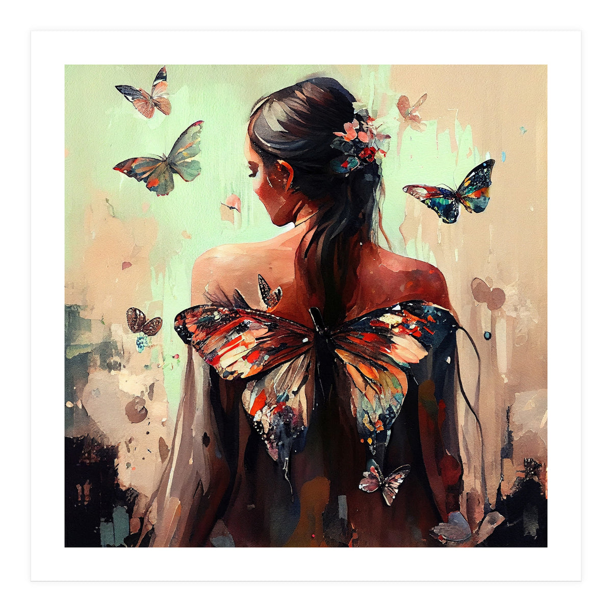 Powerful Butterfly Woman Body #3 (Print Only)