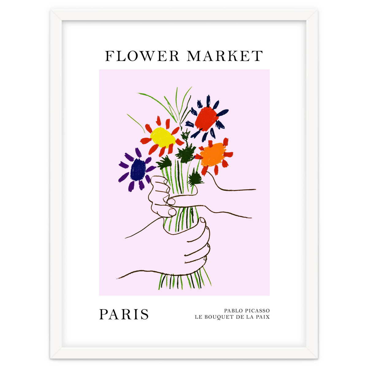 Paris Flower Market Picasso Style Art