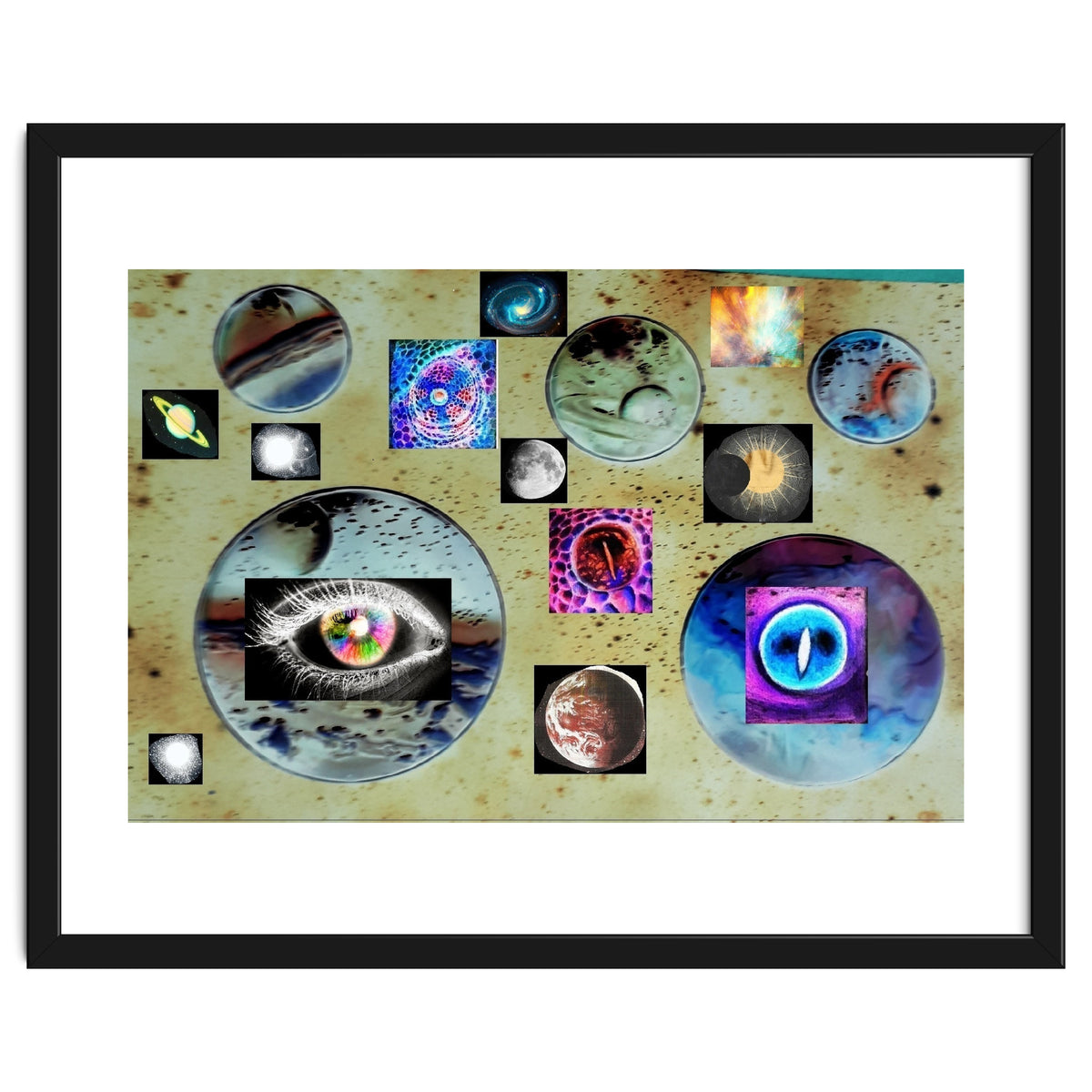 Cosmos Planet Invert Collage Universe Design