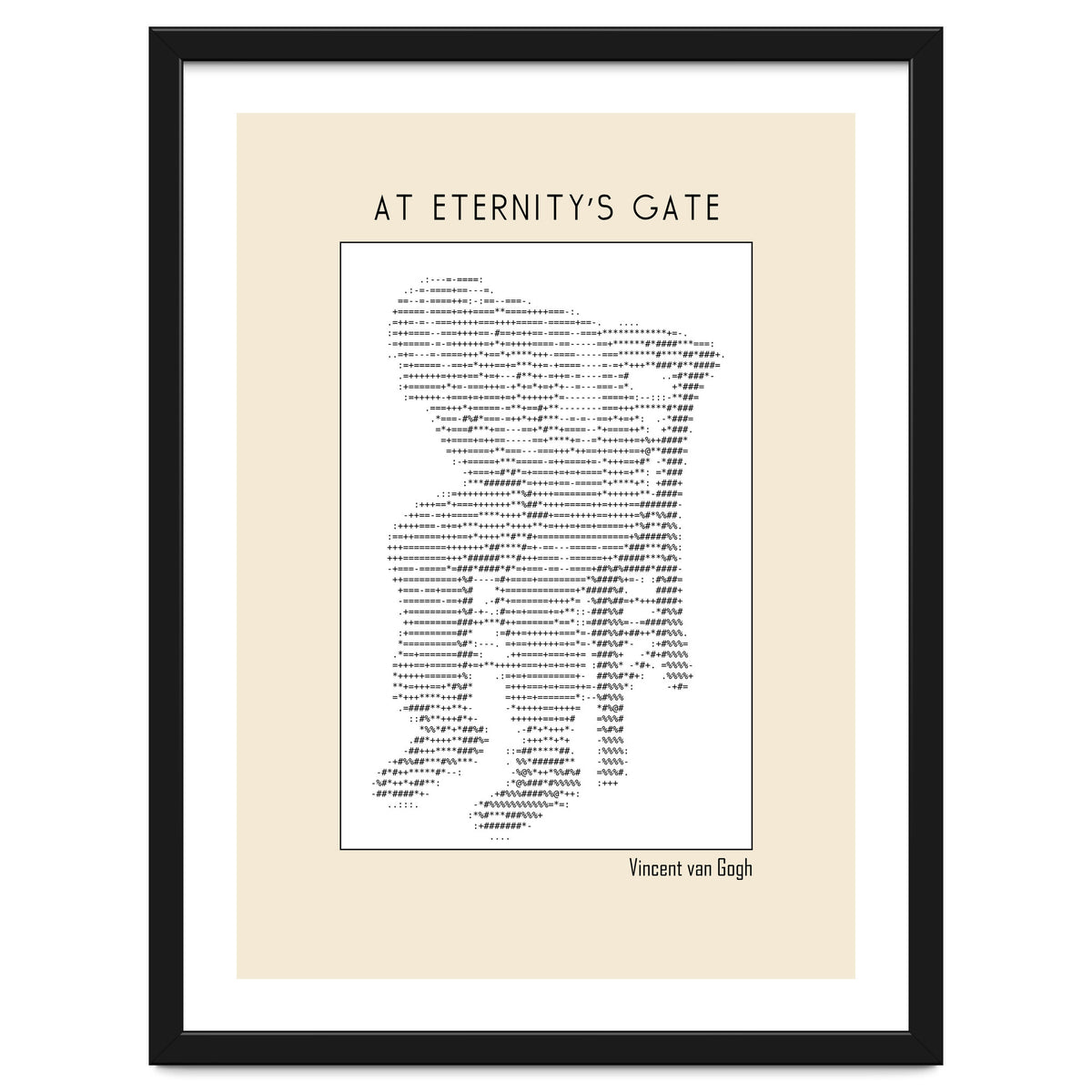 At Eternity’s Gate Vincent Van Gogh – Ascii Art