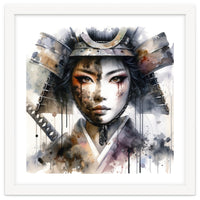 Ink Veil Asian Warrior Woman Portrait