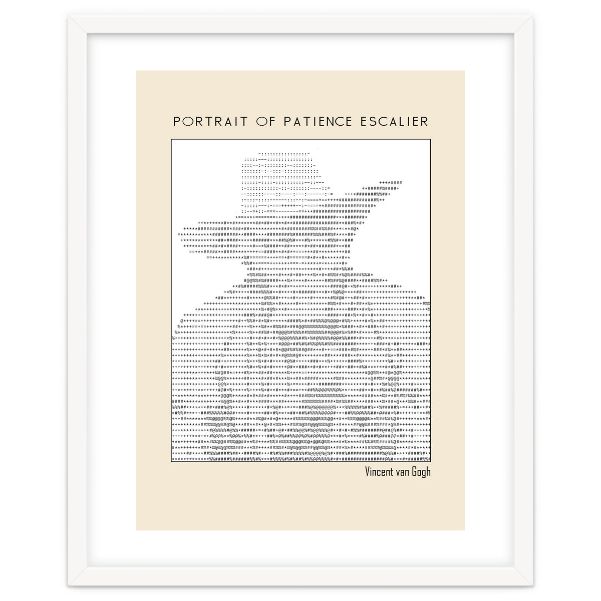 Portrait of Patience Escalier (1888) - Vincent van Gogh(ascii art)