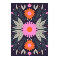 Pink And Orange Flowers (Print Only)