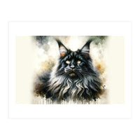 Majestic Long Haired Cat Portrait (Print Only)