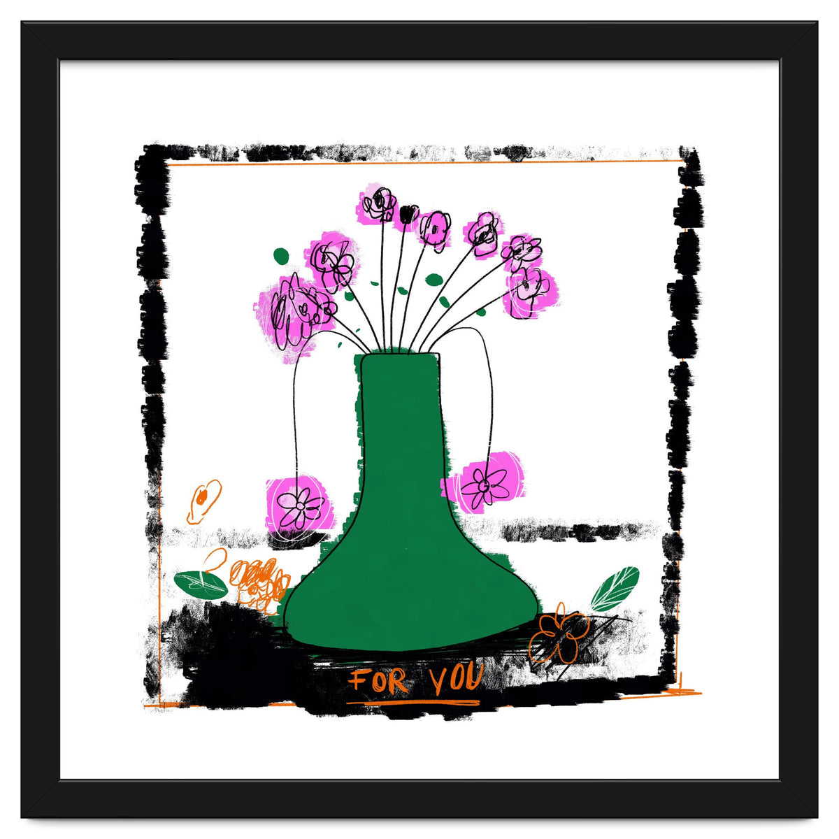 green vase