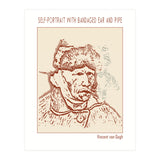 Self Portrait With Bandaged Ear And Pipe – Vincent Van Gogh (Print Only) thumbnail