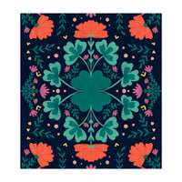 Clovers And Flowers Teal and Orange (Print Only)