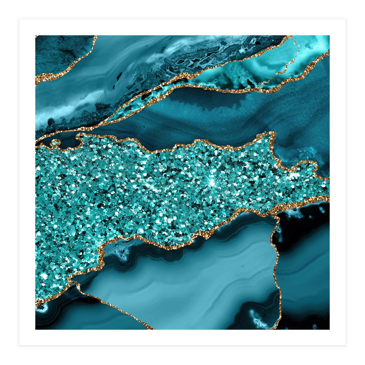 Agate Glitter Ocean Texture 09  (Print Only)