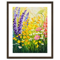 Sun-Drenched Wildflower Meadow Oil Painting