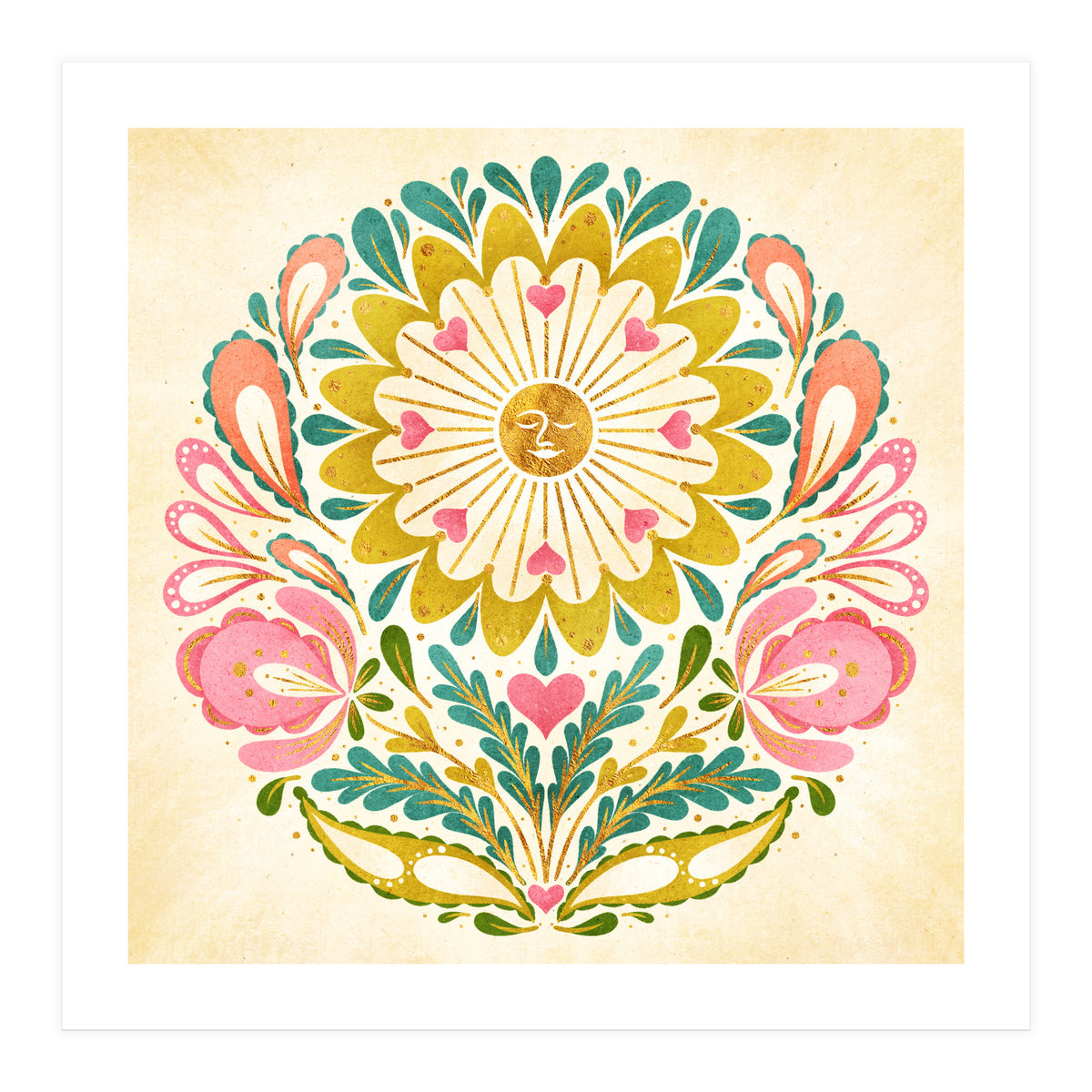 Solar Folk Art Mandala (Print Only)