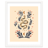 Snake And Flowers Beige And Indigo thumbnail