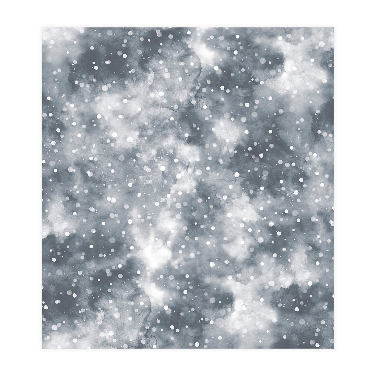 Abstract Winter Foggy Snow Gray White (Print Only)