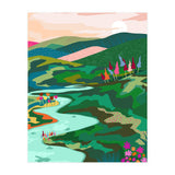 Endless Love, Bohemian Nature Landscape Scenic Meadow, Eclectic Colorful Travel Forest Mountains Sunset (Print Only) thumbnail