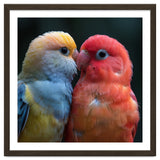 Two Lovebirds Nuzzling Close Up Portrait thumbnail