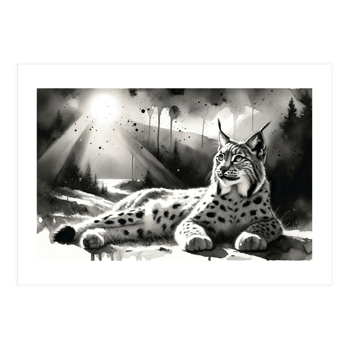 Lynx Resting In Sunlight (Print Only)