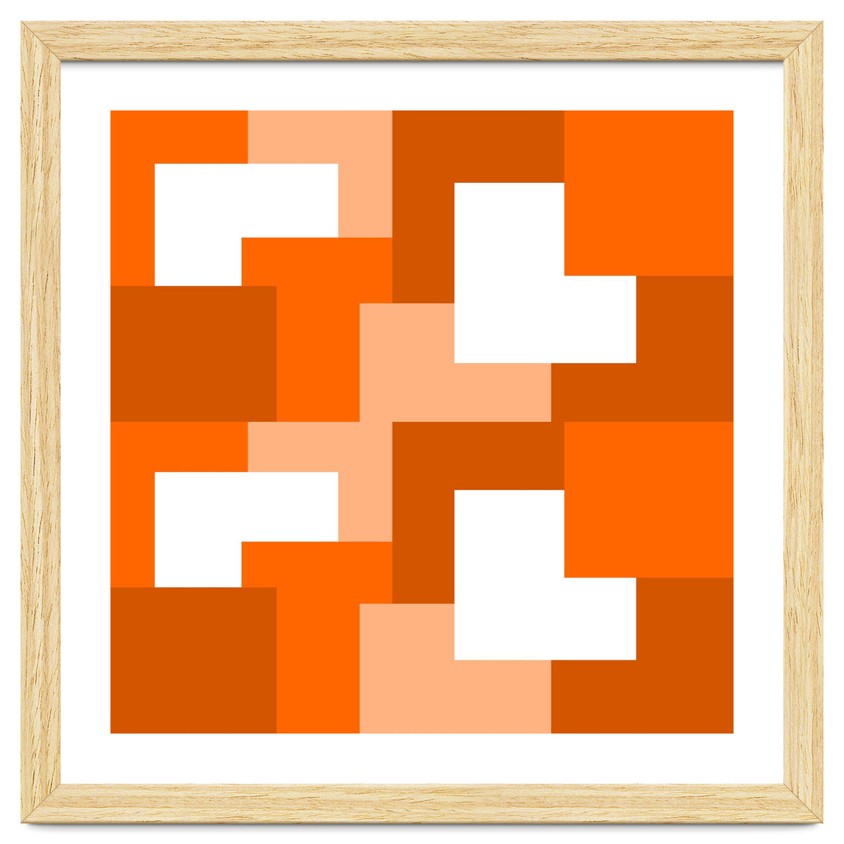 Orange Abstract Square Tiles