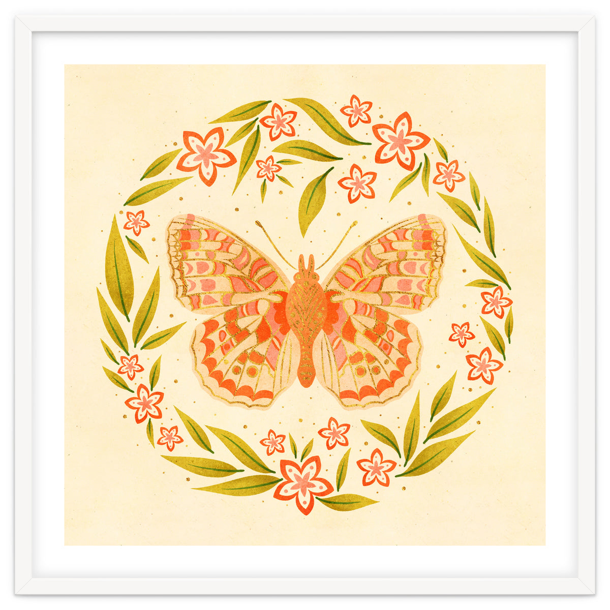 Retro Floral Butterfly