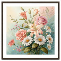 Elegant Pastel Floral Bouquet Illustration