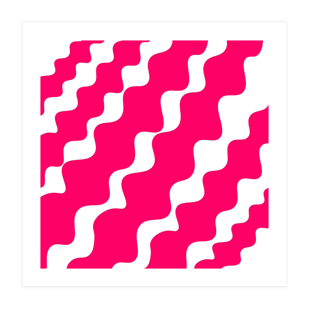 Slanting Pink Wavy Pattern (Print Only)