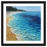 Sun-Drenched Coastal Shoreline with Textured Impasto Waves thumbnail