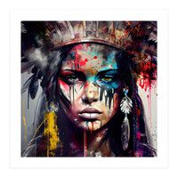 Powerful American Native Warrior Woman #5 (Print Only)
