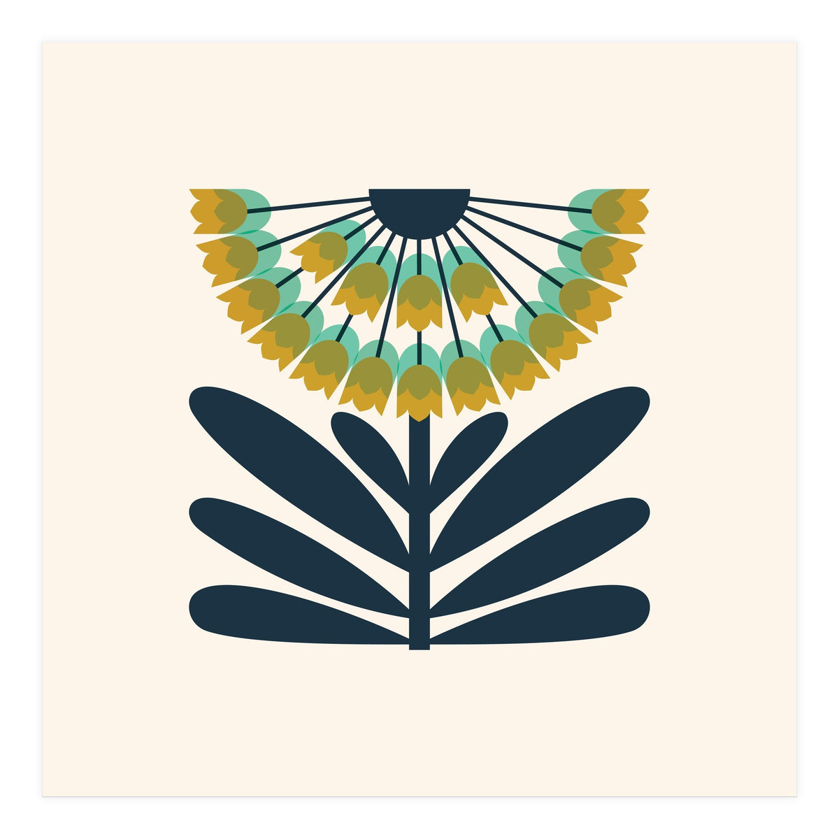 Green Retro Allium (Print Only)