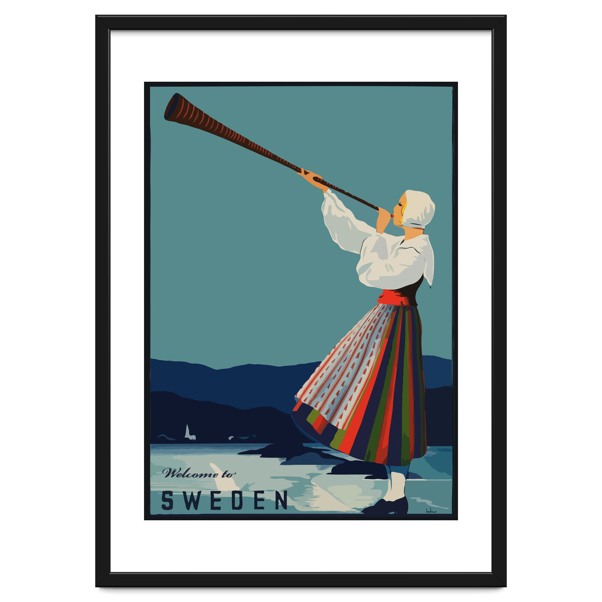 Sweden, Woman With Alp Horn