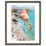 Flamingos on the Beach, Wildlife Surrealism Birds, Nature Flamingo Fantasy Beach Summer Photography thumbnail