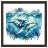 Mother And Calf Whales Watercolor thumbnail
