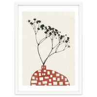 Gypsophila In A Red Vase