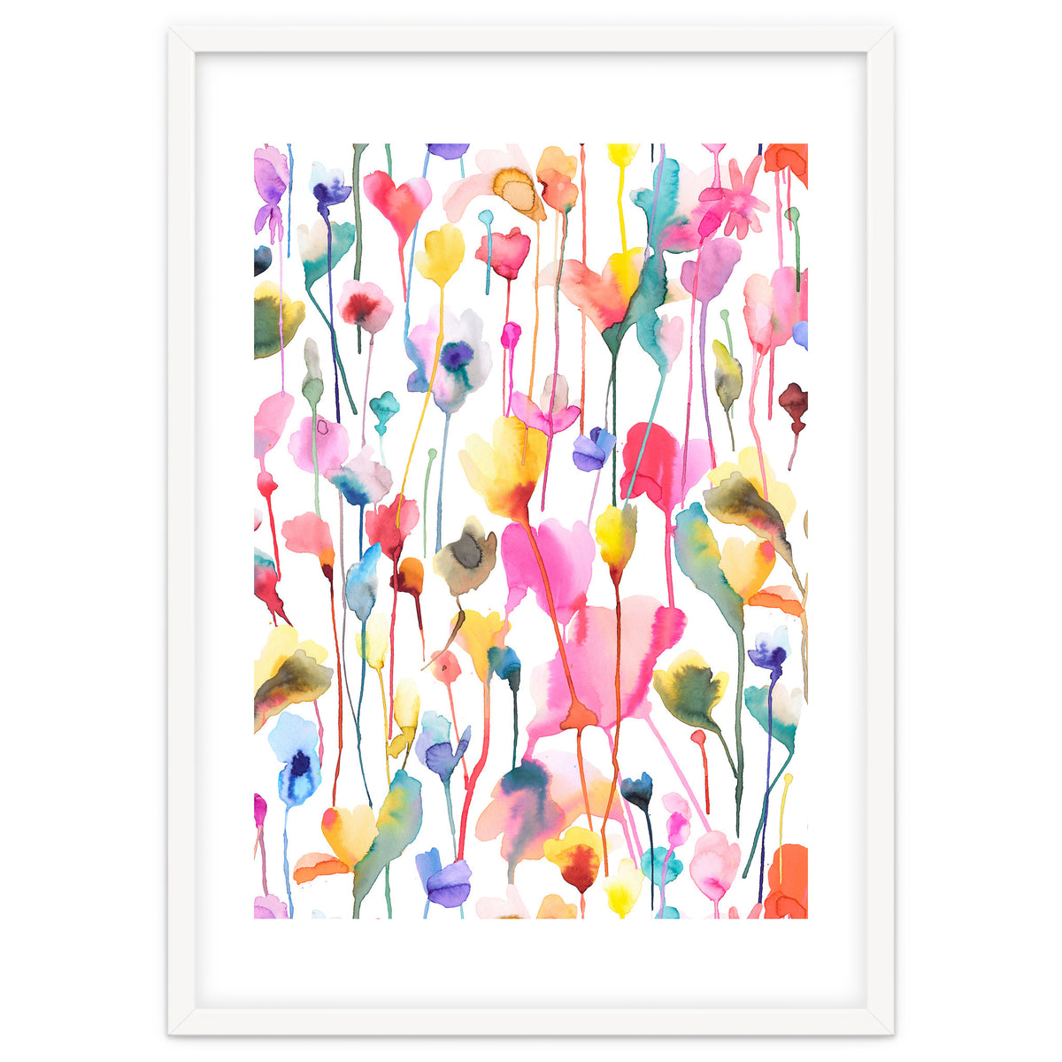Watercolour Colourful Wild Flowers