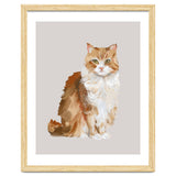 Handpainted messy oil painting of furry baby cat thumbnail