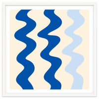 Squiggly Lines - blue and cream