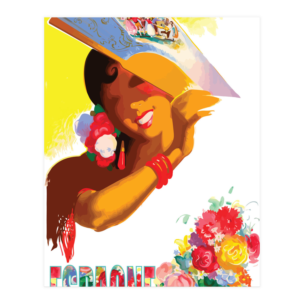 Spain, Woman With a Fan (Print Only)