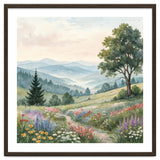 Serene Mountain Meadow Watercolor Landscape thumbnail