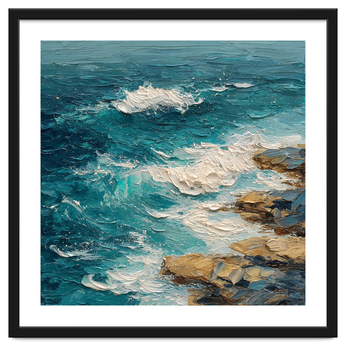 Dynamic Coastal Swell with Sculpted Turquoise Waves