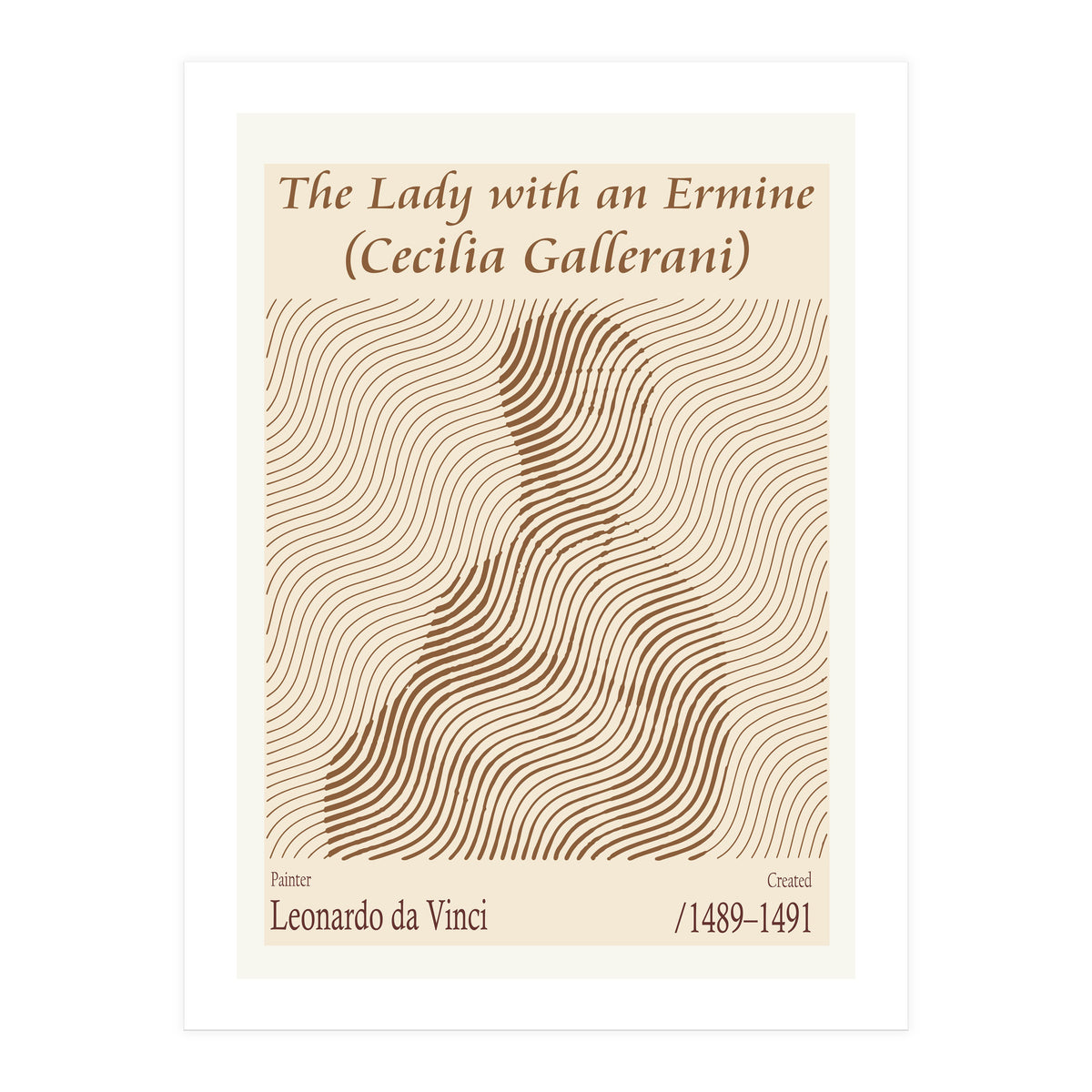 The Lady With An Ermine (cecilia Gallerani) – Leonardo Da Vinci (1489–1491) (Print Only)
