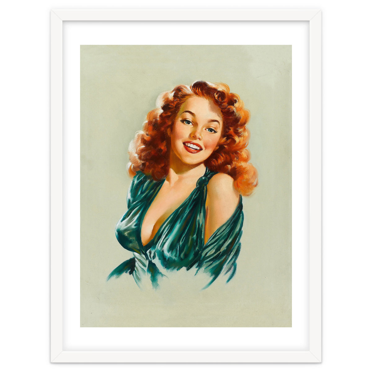 Portrait Of A Redhead Pinup Woman