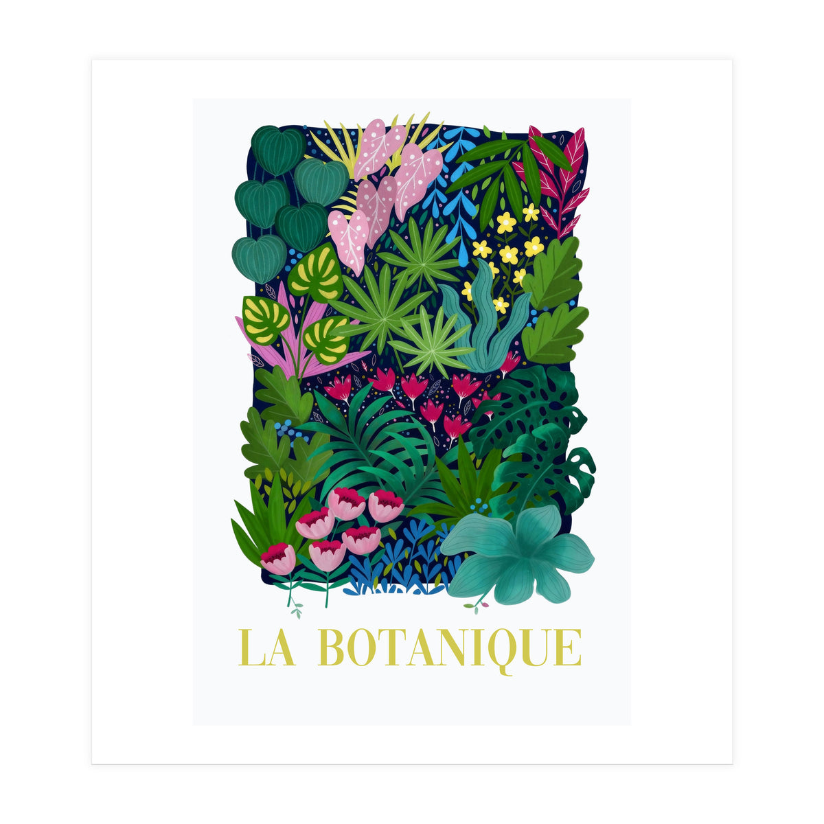 La Botanique, Botanical Garden, Colorful Jungle Print, Boho FLower Market (Print Only)