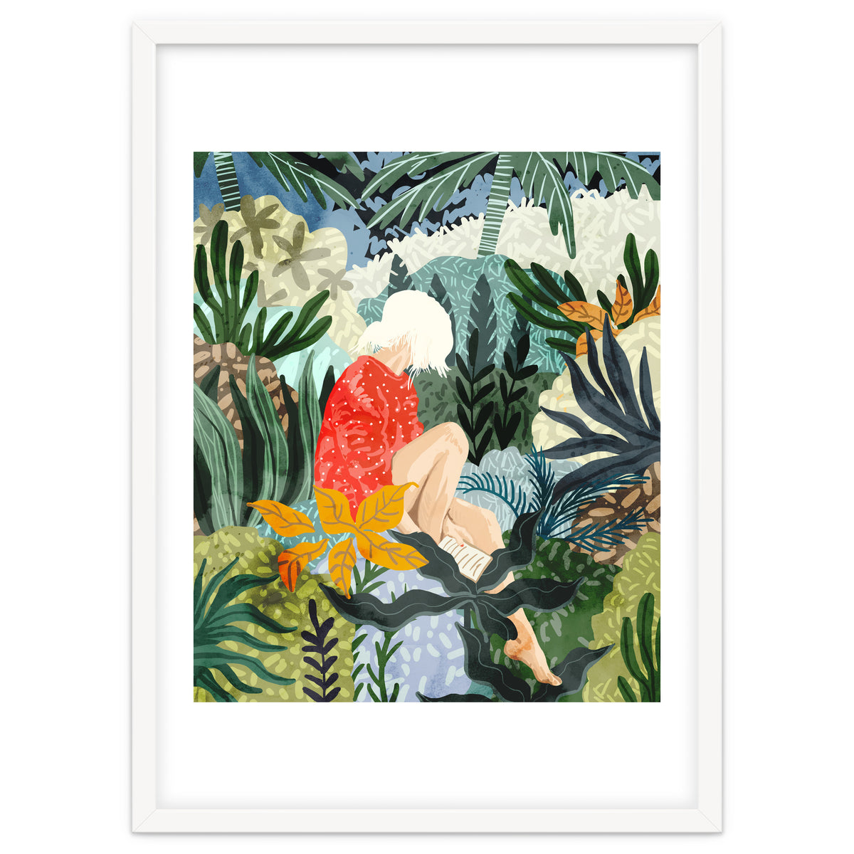 The Distracted Reader | Mindfulness Solo Travel | Bohemian Jungle Botanical Mood | Nature Book Lady