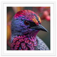 Vibrant Exotic Bird Detailed Feather Close Up