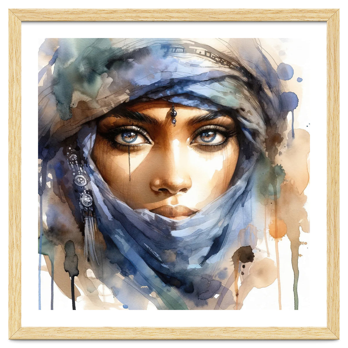 Blue Veil Tuareg Woman Portrait